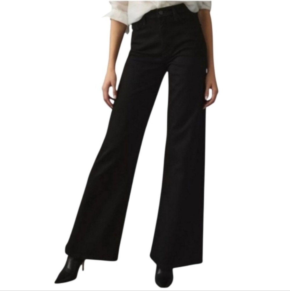 Daze Denim Echo High-Rise Black Wide-Leg Jeans-NWT